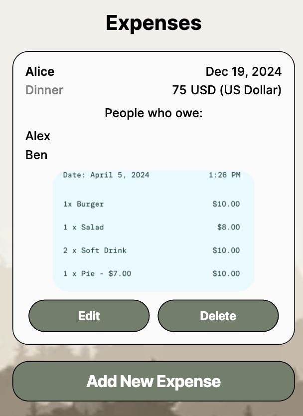 Expense Tracking